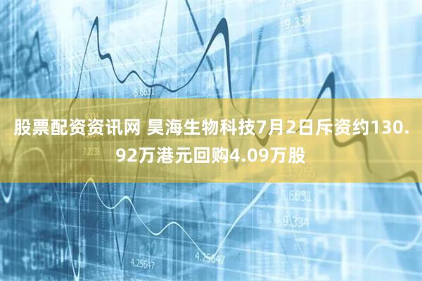 股票配资资讯网 昊海生物科技7月2日斥资约130.92万港元回购4.09万股